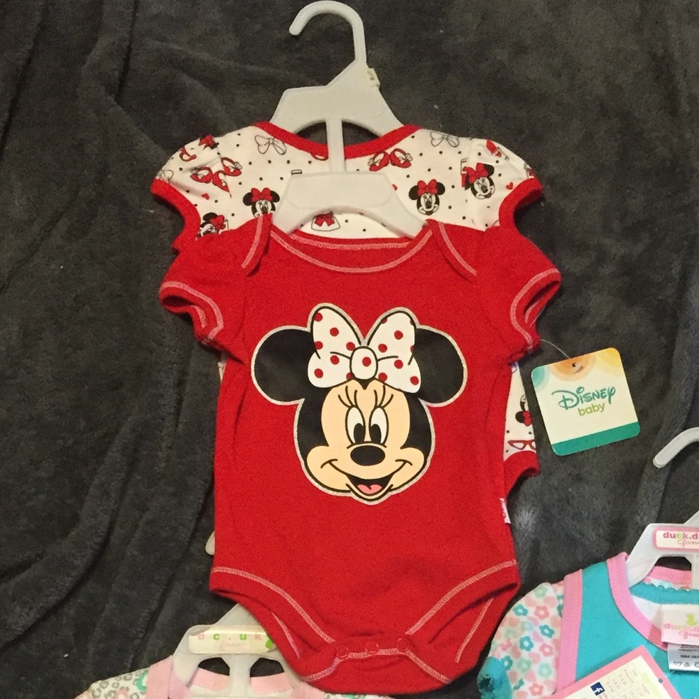 2 pc. 0-3 month brand new Minnie Mouse onesies